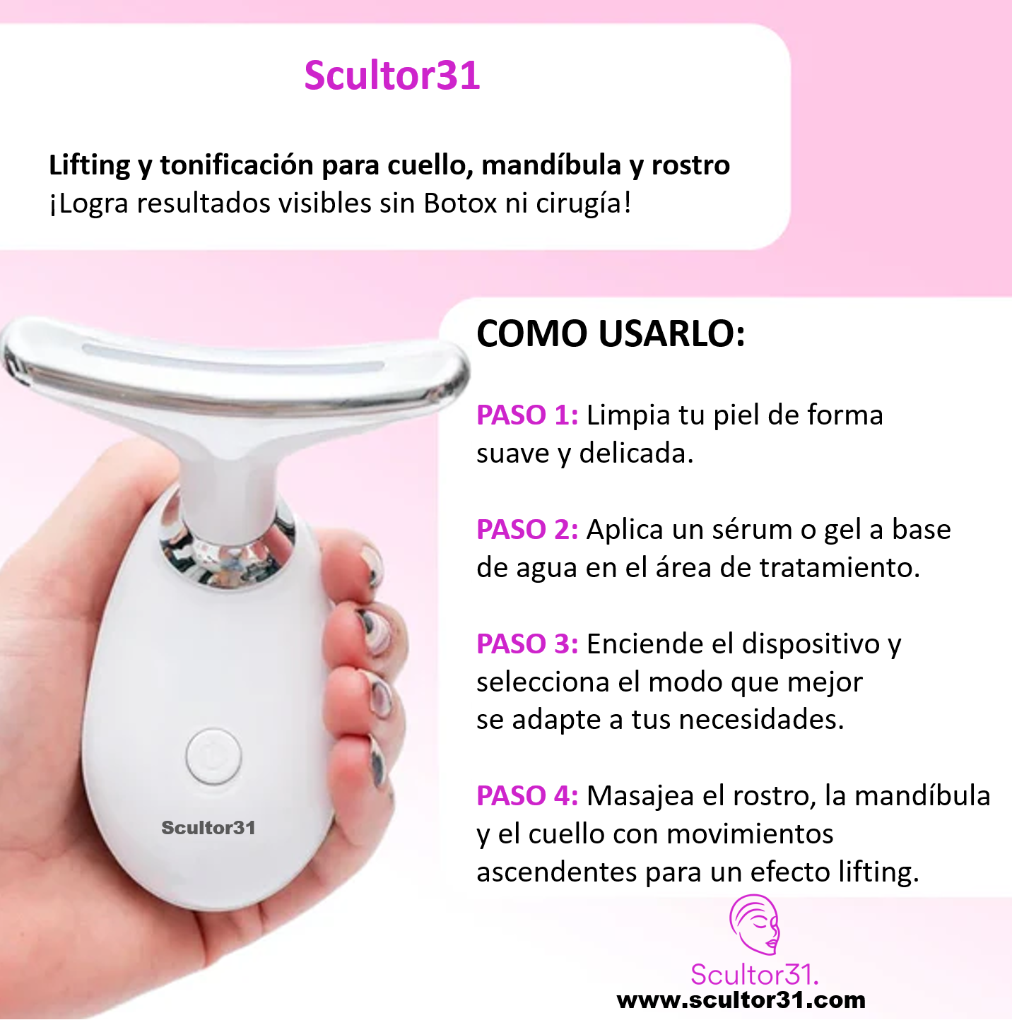 Scultor31™ | Aparato Reafirmante para Rostro y Cuello